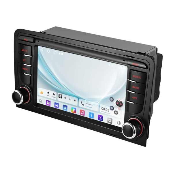 7-Inch 2-Din CarPlay(iOS)/Android Auto Infotainment System for Audi A3/S3/RS3 (2003–2012) with GPS, WiFi, Touchscreen, and Reversing Camera Support