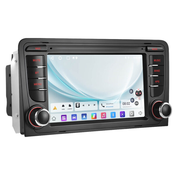 7-Inch 2-Din CarPlay(iOS)/Android Auto Infotainment System for Audi A3/S3/RS3 (2003–2012) with GPS, WiFi, Touchscreen, and Reversing Camera Support - Image 2