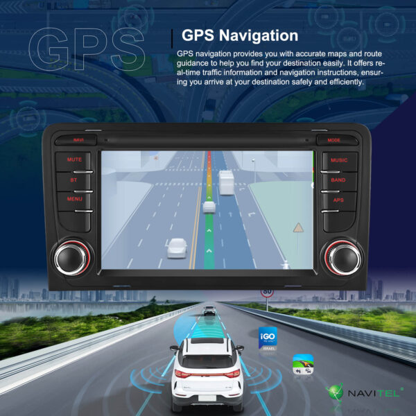 7-Inch 2-Din CarPlay(iOS)/Android Auto Infotainment System for Audi A3/S3/RS3 (2003–2012) with GPS, WiFi, Touchscreen, and Reversing Camera Support - Image 17