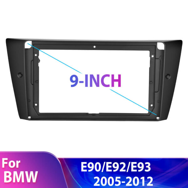 9'' Dedicated Car Radio Frame ABS Plastic Bracket Panel Cover Trim for BMW E90/E92/E93 2005-2012 | Compatible with 2-DIN Head Units | Frame Only - Image 2