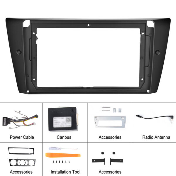 9'' Dedicated Car Radio Frame ABS Plastic Bracket Panel Cover Trim for BMW E90/E92/E93 2005-2012 | Compatible with 2-DIN Head Units | Frame Only - Image 18
