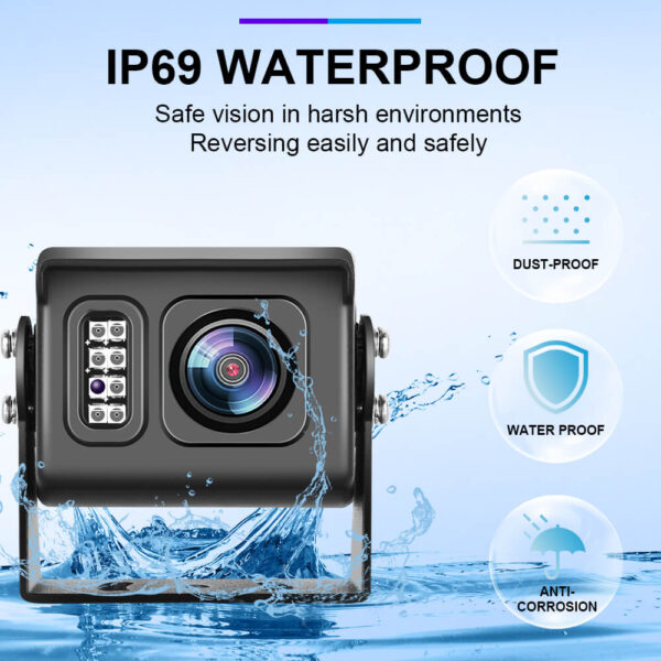 1080P AHD Rear View Camera with Infrared Night Vision and IP69 Waterproof Housing – CVBS Backup Camera for Truck RV Bus Lorry - Image 4
