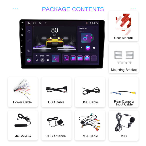 9" 2-DIN CarPlay(iOS)/Android Auto Infotainment System with GPS, 4G WiFi, HD Touchscreen, DSP & 360° Camera Support - Image 31