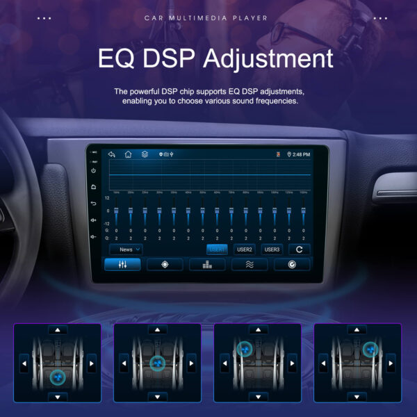 9" 2-DIN CarPlay(iOS)/Android Auto Infotainment System with GPS, 4G WiFi, HD Touchscreen, DSP & 360° Camera Support - Image 16