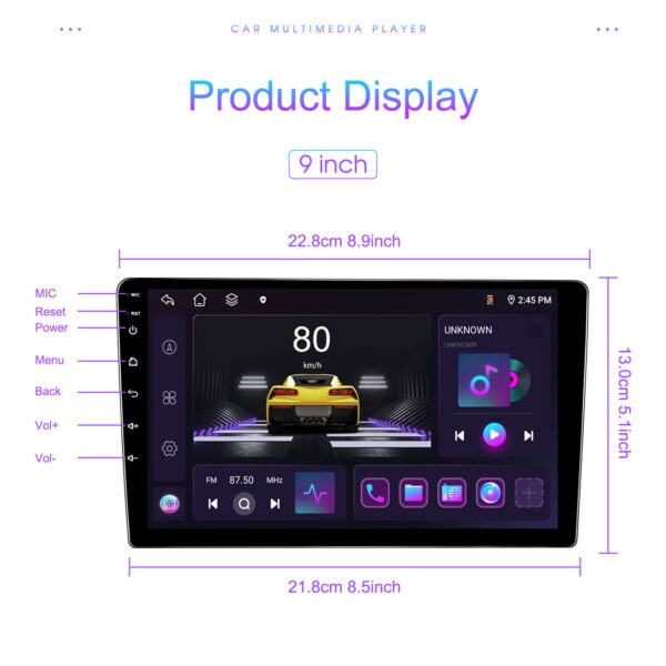 9" 2-DIN CarPlay(iOS)/Android Auto Infotainment System with GPS, 4G WiFi, HD Touchscreen, DSP & 360° Camera Support - Image 26